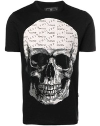 T-shirt à col rond orné noir Philipp Plein