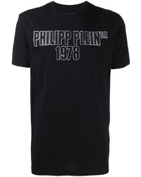 T-shirt à col rond orné noir Philipp Plein