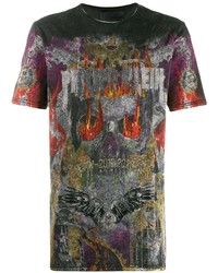 T-shirt à col rond orné noir Philipp Plein