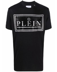 T-shirt à col rond orné noir Philipp Plein