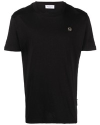 T-shirt à col rond orné noir Philipp Plein