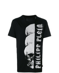 T-shirt à col rond orné noir Philipp Plein