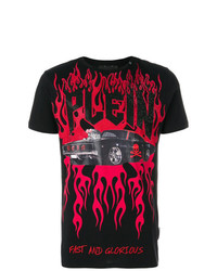 T-shirt à col rond orné noir Philipp Plein