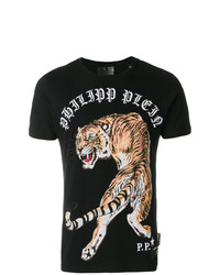 T-shirt à col rond orné noir Philipp Plein