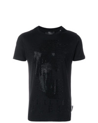 T-shirt à col rond orné noir Philipp Plein