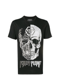 T-shirt à col rond orné noir Philipp Plein