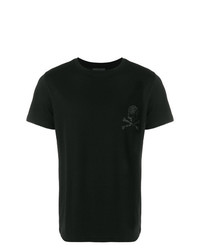 T-shirt à col rond orné noir Philipp Plein