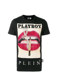 T-shirt à col rond orné noir Philipp Plein