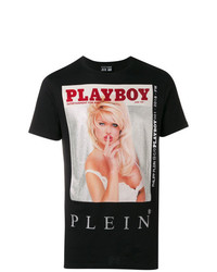 T-shirt à col rond orné noir Philipp Plein