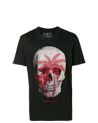 T-shirt à col rond orné noir Philipp Plein