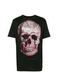 T-shirt à col rond orné noir Philipp Plein