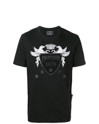 T-shirt à col rond orné noir Philipp Plein