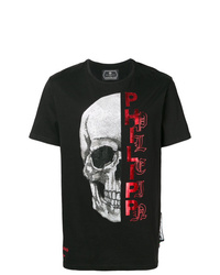 T-shirt à col rond orné noir Philipp Plein