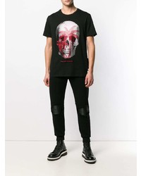 T-shirt à col rond orné noir Philipp Plein