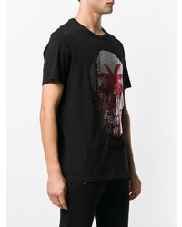 T-shirt à col rond orné noir Philipp Plein