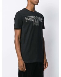 T-shirt à col rond orné noir Philipp Plein