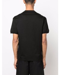 T-shirt à col rond orné noir Ea7 Emporio Armani