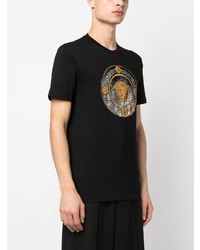 T-shirt à col rond orné noir Versace