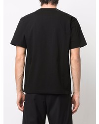 T-shirt à col rond orné noir Sacai