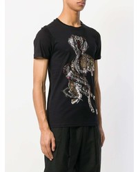 T-shirt à col rond orné noir Philipp Plein