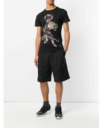 T-shirt à col rond orné noir Philipp Plein