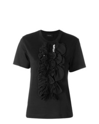 T-shirt à col rond orné noir Simone Rocha