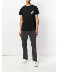 T-shirt à col rond orné noir Philipp Plein