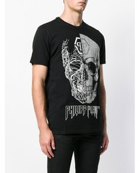 T-shirt à col rond orné noir Philipp Plein