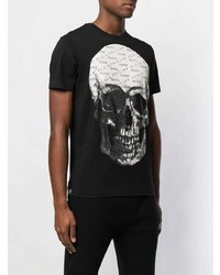 T-shirt à col rond orné noir Philipp Plein