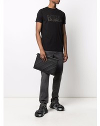 T-shirt à col rond orné noir Karl Lagerfeld
