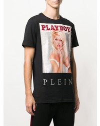 T-shirt à col rond orné noir Philipp Plein