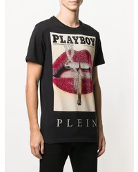 T-shirt à col rond orné noir Philipp Plein