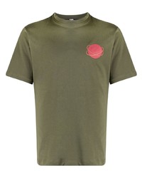 T-shirt à col rond orné olive Karl Lagerfeld