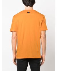 T-shirt à col rond orné orange Philipp Plein