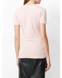 T-shirt à col rond orné rose Versace Jeans