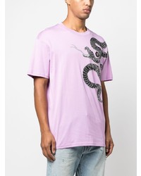 T-shirt à col rond orné rose Philipp Plein