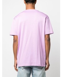 T-shirt à col rond orné rose Philipp Plein