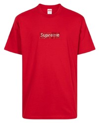 T-shirt à col rond orné rouge Supreme