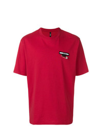 T-shirt à col rond orné rouge Versus