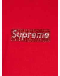 T-shirt à col rond orné rouge Supreme