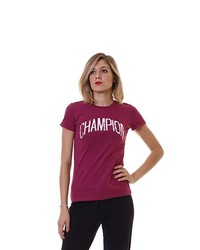 T-shirt à col rond pourpre foncé Champion