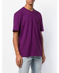 T-shirt à col rond pourpre foncé Calvin Klein