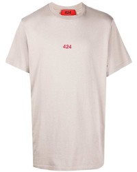 T-shirt à col rond rose 424