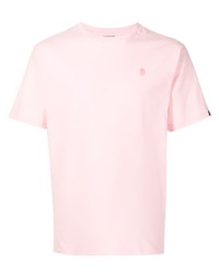 T-shirt à col rond rose A Bathing Ape