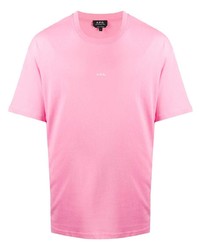 T-shirt à col rond rose A.P.C.