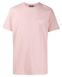 T-shirt à col rond rose A.P.C.