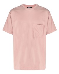 T-shirt à col rond rose A.P.C.