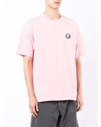 T-shirt à col rond rose AAPE BY A BATHING APE