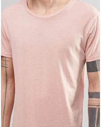 T-shirt à col rond rose Weekday