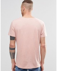 T-shirt à col rond rose Weekday